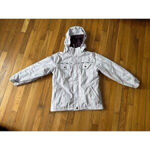 Burton Snowboard Jacket Girls Print Stars Sherpa Lined Ski Snow Winter Size L